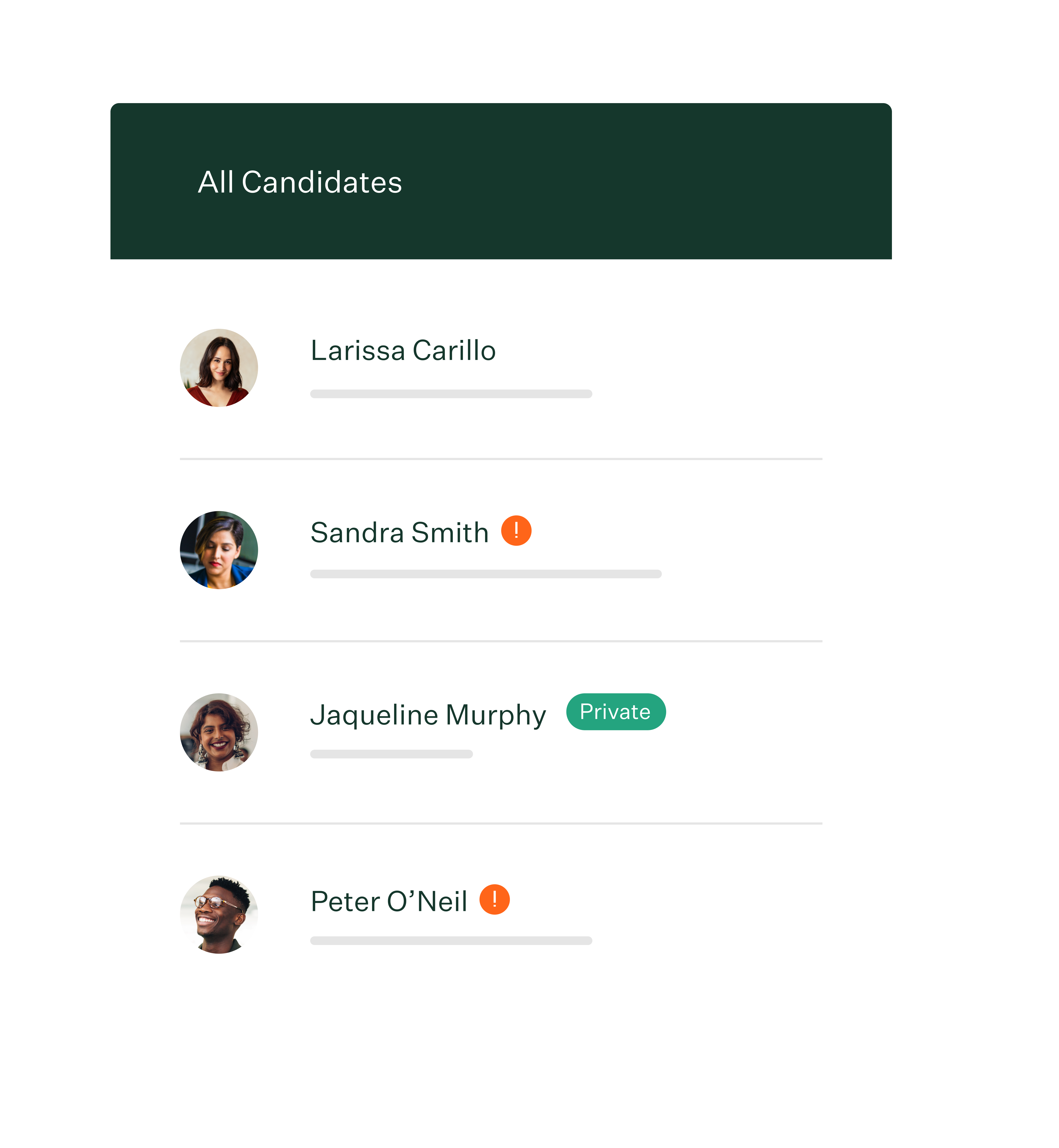 Candidate profile screenshot